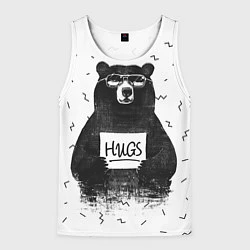 Майка-безрукавка мужская Bear Hugs, цвет: 3D-белый