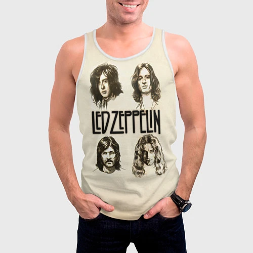 Мужская майка без рукавов Led Zeppelin Guys / 3D-Белый – фото 3