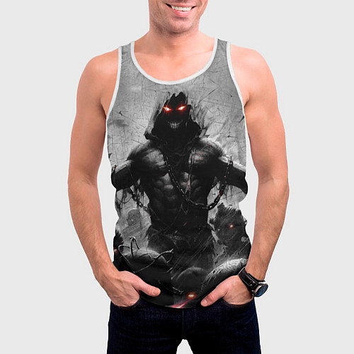 Мужская майка без рукавов Disturbed: Demon Rage / 3D-Белый – фото 3