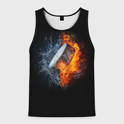 Майка-безрукавка мужская Шайба: противостояние, цвет: 3D-черный