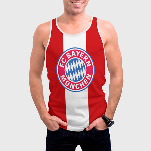 Мужская майка без рукавов Bayern FC: Red line / 3D-Белый – фото 3