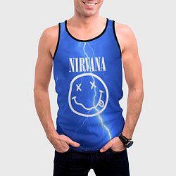 Майка-безрукавка мужская Nirvana: Lightning, цвет: 3D-черный — фото 2
