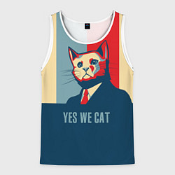 Майка-безрукавка мужская Yes we CAT, цвет: 3D-белый