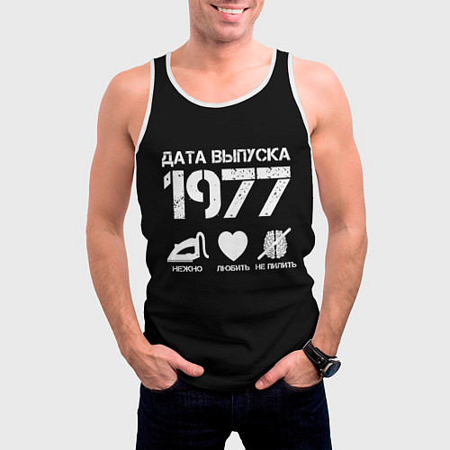 Мужская майка без рукавов Дата выпуска 1977 / 3D-Белый – фото 3