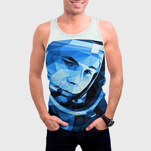 Мужская майка без рукавов Gagarin Art / 3D-Белый – фото 3