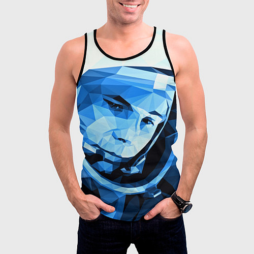 Мужская майка без рукавов Gagarin Art / 3D-Черный – фото 3