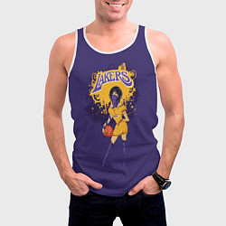Майка-безрукавка мужская Lakers, цвет: 3D-белый — фото 2