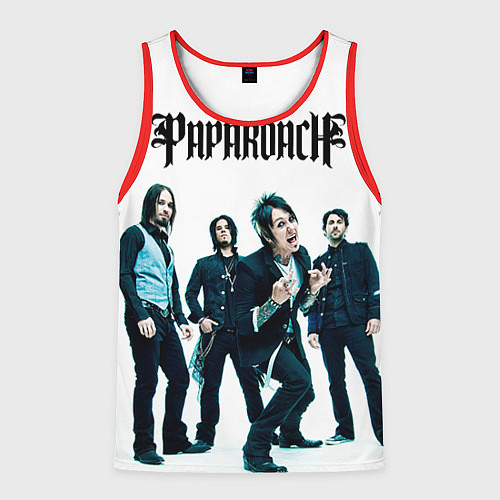 Мужская майка без рукавов Paparoach Band / 3D-Красный – фото 1