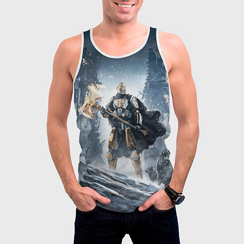 Мужская майка без рукавов Rise of Iron / 3D-Белый – фото 3