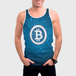 Майка-безрукавка мужская Bitcoin Blue, цвет: 3D-белый — фото 2