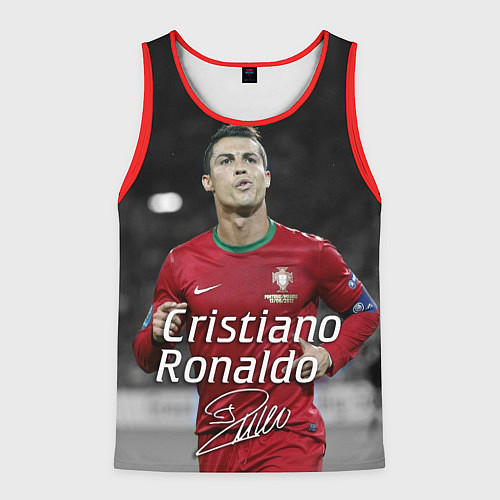 Мужская майка без рукавов Криштиану Роналду / 3D-Красный – фото 1