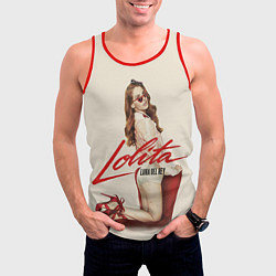 Майка-безрукавка мужская Lana Del Rey: Lolita, цвет: 3D-красный — фото 2