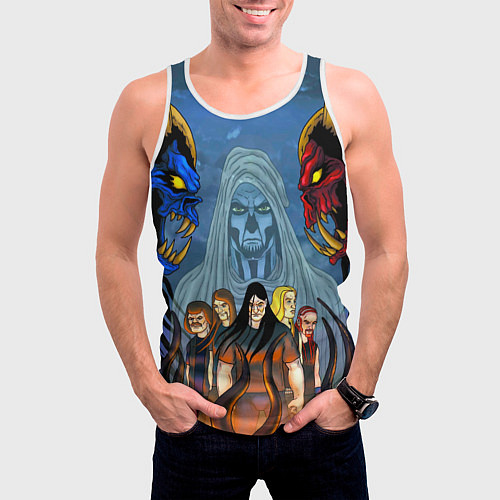 Мужская майка без рукавов Dethklok: Heroes / 3D-Белый – фото 3