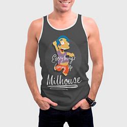 Майка-безрукавка мужская Milhouse, цвет: 3D-белый — фото 2