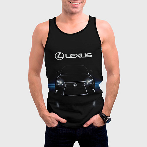 Мужская майка без рукавов Lexus / 3D-Черный – фото 3