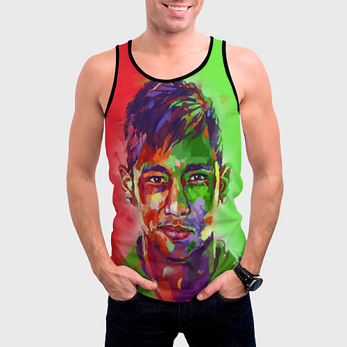 Мужская майка без рукавов Neymar Art / 3D-Черный – фото 3