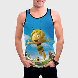 Майка-безрукавка мужская Пчелка Майя, цвет: 3D-черный — фото 2