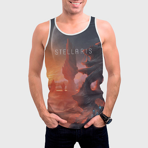 Мужская майка без рукавов Stellaris / 3D-Белый – фото 3