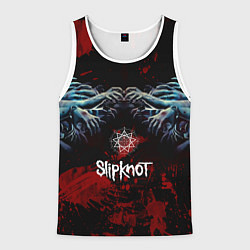 Майка-безрукавка мужская Slipknot руки зомби, цвет: 3D-белый