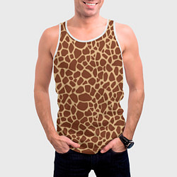Майка-безрукавка мужская Жираф, цвет: 3D-белый — фото 2