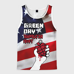 Майка-безрукавка мужская Green Day American Idiot, цвет: 3D-белый