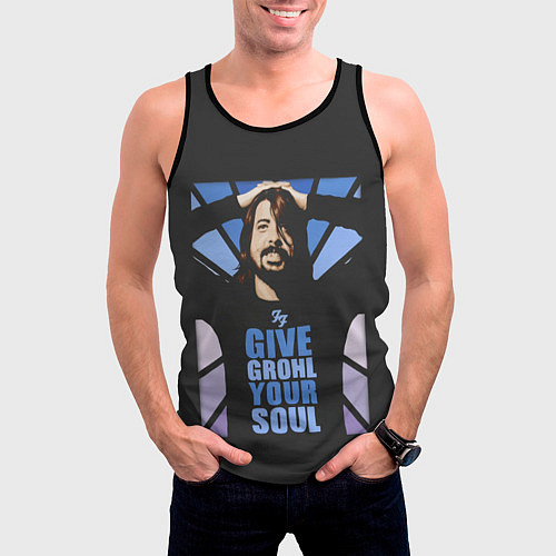 Мужская майка без рукавов Give Grohl Your Soul / 3D-Черный – фото 3