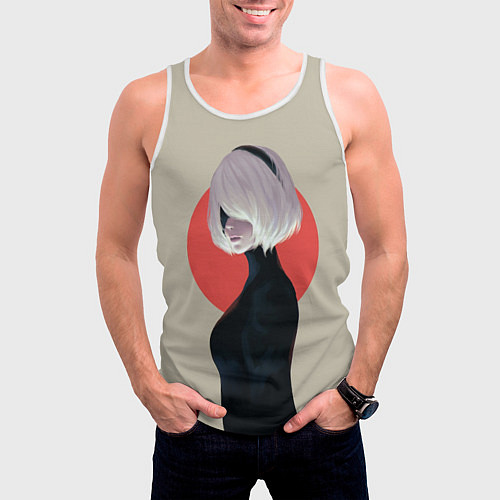Мужская майка без рукавов Nier Automata / 3D-Белый – фото 3