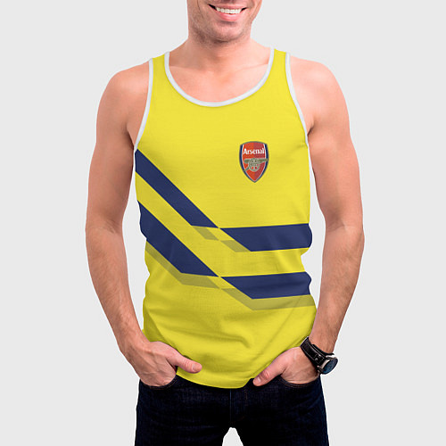 Мужская майка без рукавов Arsenal FC: Yellow style / 3D-Белый – фото 3