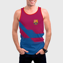 Майка-безрукавка мужская Barcelona FC: Blue style, цвет: 3D-красный — фото 2