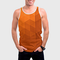 Майка-безрукавка мужская Orange abstraction, цвет: 3D-белый — фото 2