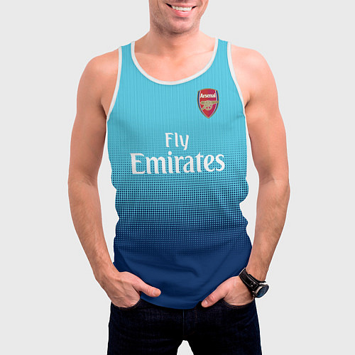 Мужская майка без рукавов Arsenal FC: Blue Away 17/18 / 3D-Белый – фото 3