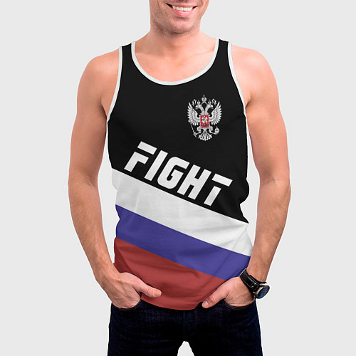 Мужская майка без рукавов Fight Russia / 3D-Белый – фото 3