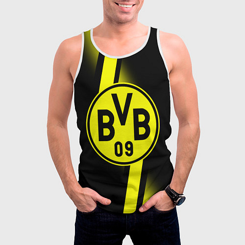 Мужская майка без рукавов FC Borussia Dortmund: Storm / 3D-Белый – фото 3