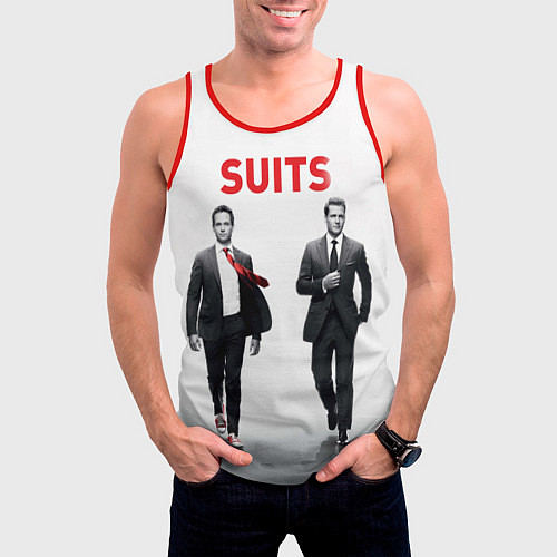 Мужская майка без рукавов Suits / 3D-Красный – фото 3