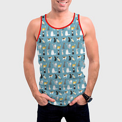 Майка-безрукавка мужская Породы кошек, цвет: 3D-красный — фото 2