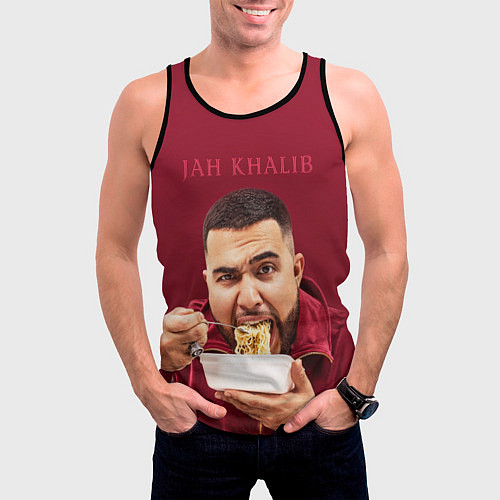 Мужская майка без рукавов Jah Khalib: Eat Wok / 3D-Черный – фото 3