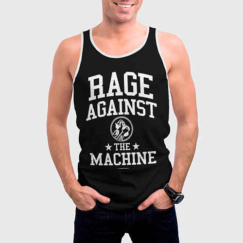 Мужская майка без рукавов Rage Against the Machine / 3D-Белый – фото 3
