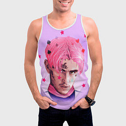 Майка-безрукавка мужская Lil Peep: Pink Edition, цвет: 3D-белый — фото 2