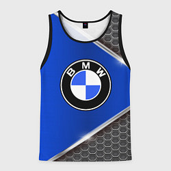 Майка-безрукавка мужская BMW: Blue Metallic, цвет: 3D-черный