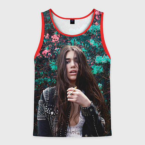 Мужская майка без рукавов Dua Lipa: Floral / 3D-Красный – фото 1