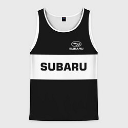 Майка-безрукавка мужская Subaru: Black Sport, цвет: 3D-белый
