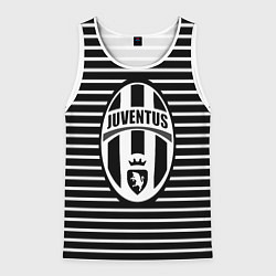 Майка-безрукавка мужская FC Juventus: Black Lines, цвет: 3D-белый
