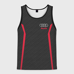 Майка-безрукавка мужская Audi: Black Carbon, цвет: 3D-черный