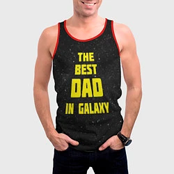 Майка-безрукавка мужская The Best Dad in Galaxy, цвет: 3D-красный — фото 2