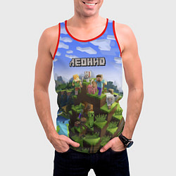Майка-безрукавка мужская Майнкрафт: Леонид, цвет: 3D-красный — фото 2