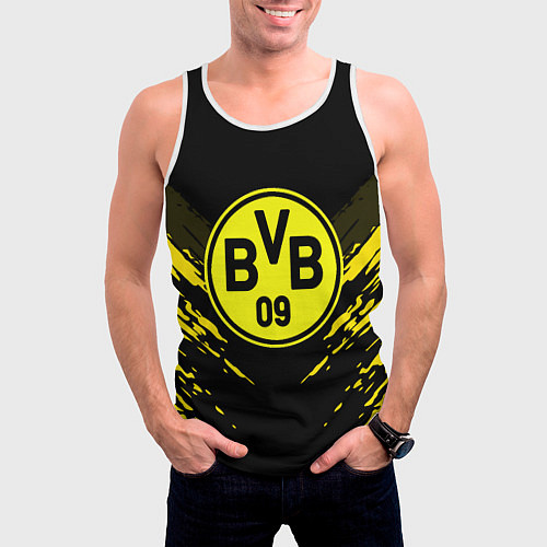 Мужская майка без рукавов Borussia FC: Sport Fashion / 3D-Белый – фото 3