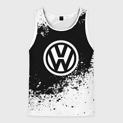 Майка-безрукавка мужская Volkswagen: Black Spray, цвет: 3D-белый