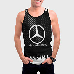 Майка-безрукавка мужская Mercedes-Benz: Black Side, цвет: 3D-черный — фото 2