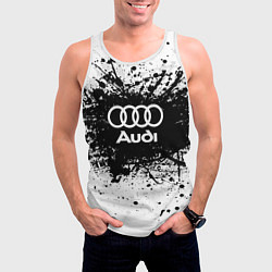 Майка-безрукавка мужская Audi: Black Spray, цвет: 3D-белый — фото 2