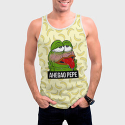 Майка-безрукавка мужская Ahegao Pepe, цвет: 3D-белый — фото 2